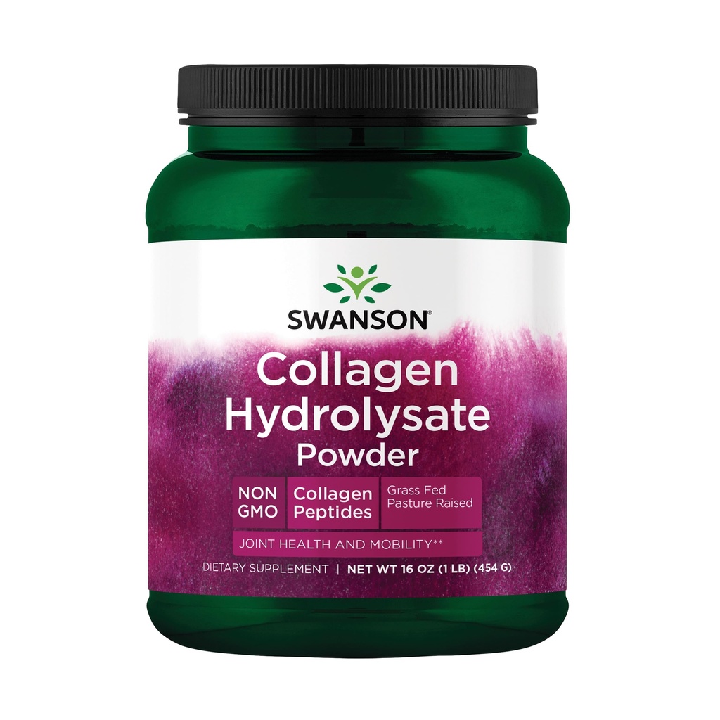 Swanson High Plains Collagen Hydrolysate Powder - Collagen Peptides Powder Supporting Hair, Skin, Nails och Joint Health - Bioavailable Proteins Promoting Bone, Tissue och Cartilage Support - (1 lb)