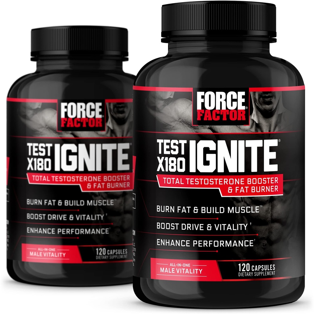 FORCE FACTOR Test X180 Ignite 120ct 2-Pack, 240 greve