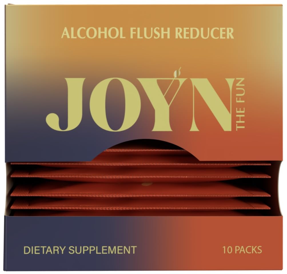 JOYN Supplement for Alcohol Flush Prevention, Detox, Liver Support, Asian Glow Relief | Känn bättre före och efter att ha druckit | Vitamin med DHM, Milk Thistle, Glutathione, Vitamin B12 | 10 Servings
