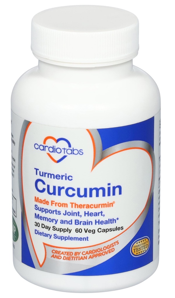 Gurkmeja Curcumin - Joint, Heart, Memory & Brain Supplement med 600 mg Theracurmin, Högt Absorbable Curcumin Supplements, 60 Vegetarian Curcumin och Turmeric Capsules, 30-Day Supply