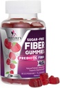 Prebiotiska Fiber Gummies 4g - Sugar Free Gummy Fiber Supplement för vuxnas Digestive Health & Regularity Support - Natural Raspberry Flavor, Plant Based Blend, Non-GMO & Gluten Free - 60 Gummies