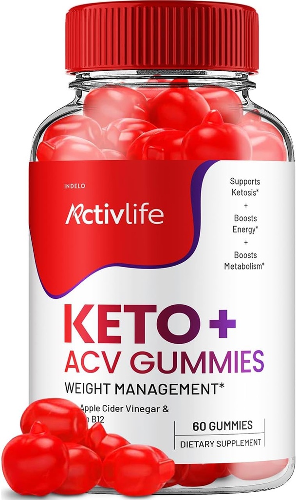 ActivLife Keto ACV Gummies - Active Life Keto Apple Cider Vinegar Gummies, ActivLife Keto + ACV Weight Management Gummies ActiveLife Avancerad 1000mg Formel (1 Pack - 60 Gummies)