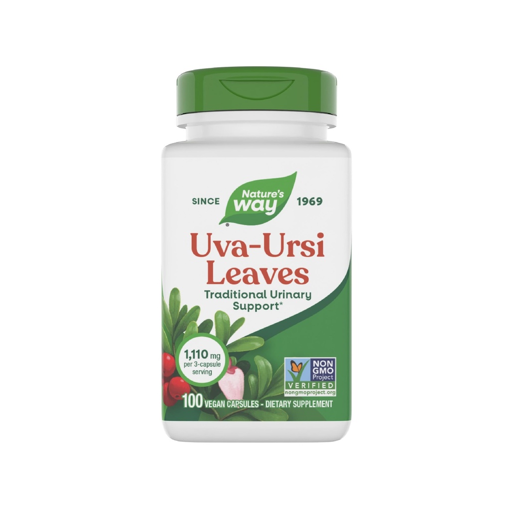 Naturens sätt Uva Ursi lämnar, traditionell urinvägsstöd*, 110 mg per 3-Capsule Servering, icke-GMO-projekt Verifierat, Herbal Dietary Supplement, Gluten Free, 100 Vegan Capsules (Packaging May Vary)