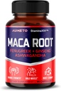 Maca Root Supplement - Avancerad 12-i-1 Formel med Ashwagandha, Fenugreek, Panax Ginseng för muskeltillväxt, uthållighet och prestanda - Tillverkad i USA (90 greve av 1)