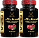 Pomegranatextrakt - Antioxidant och hälsosamt åldrande program, immunitet och gemensamt stöd, Ellagic Acid Supplement, Pomegranat polyfenoler, hög-potens granatäpple - 2 flaskor 120 kapslar