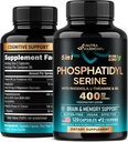 Fosfatidylserin 400 mg med L-Theanine, Magnesium & Vitamin B6, Rhodiola Rosea - Brain, Memory & Focus Support - Certified Non-GMO, Naturally Derived & Bioavailable - Made in USA - 120 Сapsules