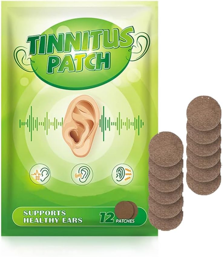 Tinnitus Patch for Ringing Ears,Tinnitus Ear Patches Natural Formel för Earaches (12 Patches)