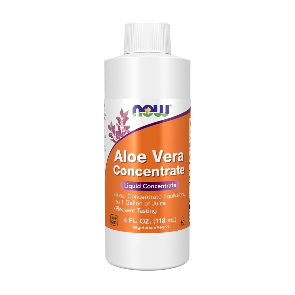 NOW Foods Supplements, Aloe Vera Concentrate (40:1 Concentrate innehåller aktiva polysackarider), 4-unce