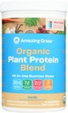 Fantastisk gräs Organic Plant Protein Blend: Vegan Protein Powder, New Protein Superfood Formel, All-In-One Nutrition Shake med Beet Root, Pure Vanilla, 11 portioner