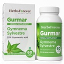 Herbsforever Gurmar Capsules | Gymnema Sylvestre Herbal Supplement | 7:1 Koncentrerad extrakt | Stöder hälsosam livsstil | 60 Veg kapslar | Non-GMO & Vegan