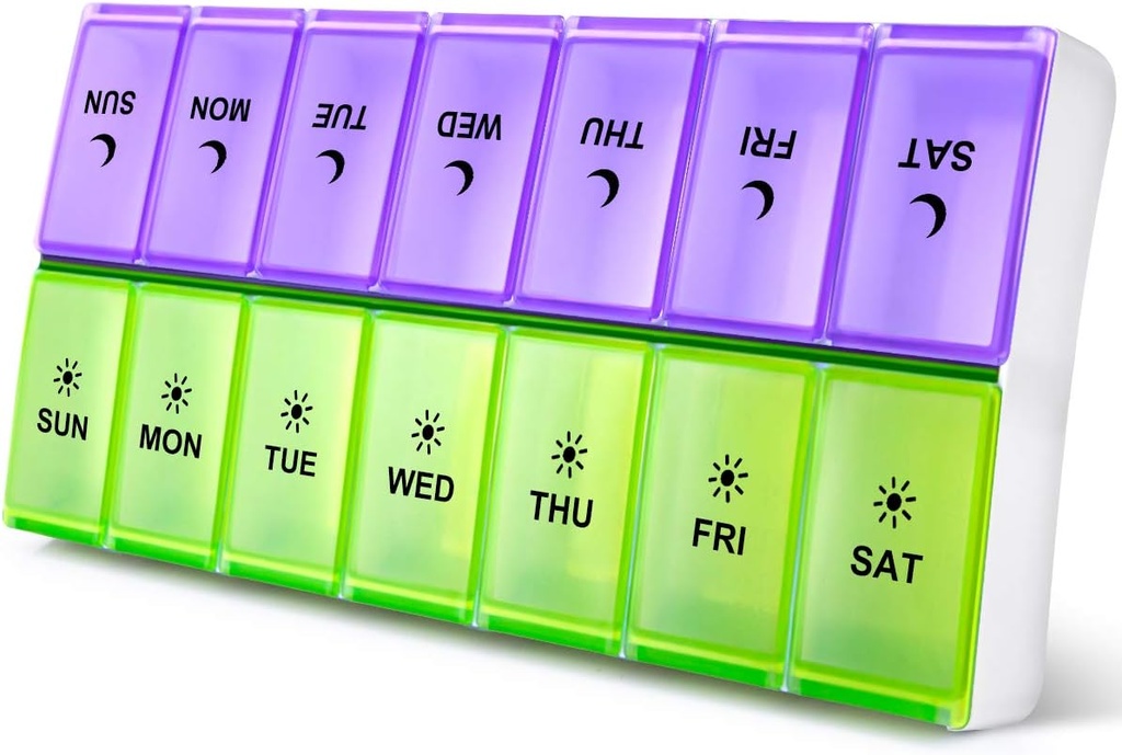 DANYING Extra Large Pill Organizer 2 gånger om dagen, XL Weekly Pill Box, AM PM Pill Case, Pill Container 7 Day, Vitamin Case Twice a Day