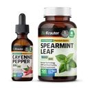 BIO KRAUTER Cayenne Pepper Tincture 2 Fl. Oz. & Spearmint 100 kapslar