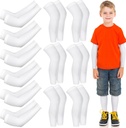 Panitay 6 Set Eczema Arm och Leg Sleeves Scratch Elastic Arm Sleeves Knee Wrap Eczema Cover för Itch Relief och Wet Therapy (Kid,White)