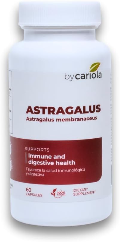 Astragalus Root Capsules - Immune & Digestive Support Supplement - Natural Formel, Boosts Energy, förbättrar Digestion - Astragalus Membranaceus Extract - 60 Count (30 portioner)