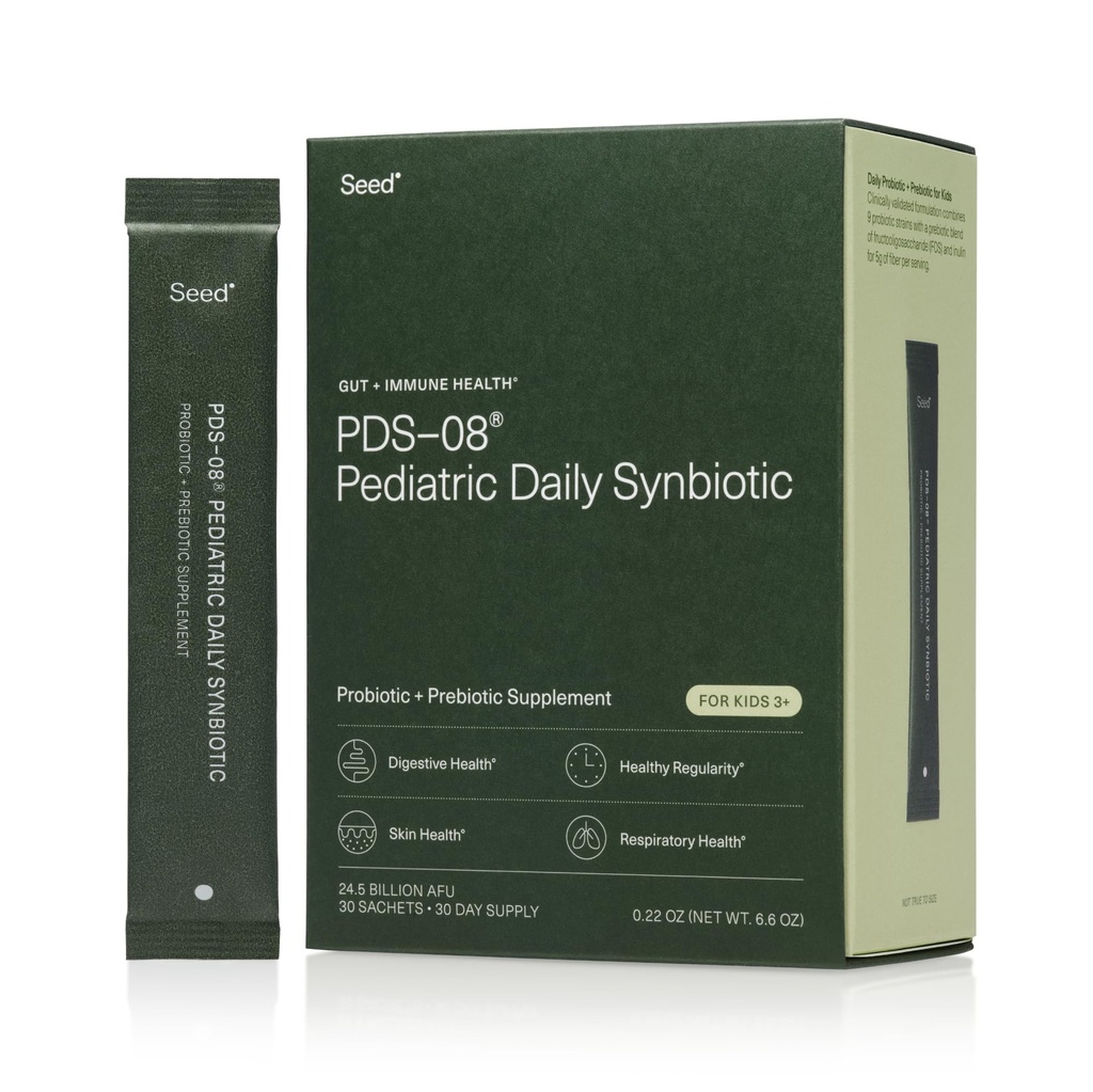 Frö PDS-08 Pediatric Daily Synbiotic - Fiberbaserad prebiotikum och probiotikum för barn - Digestive Health, Regularity, förstoppningshjälp - Ålder 3-17 - Vegan och Shelf-Stable - 30 Sachets (30-dagars leverans)