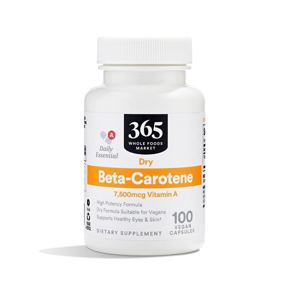 365 av Whole Foods Market, High-Potency Beta-Carotene, 7500mcg Vitamin A, 100 Vegan Capsules