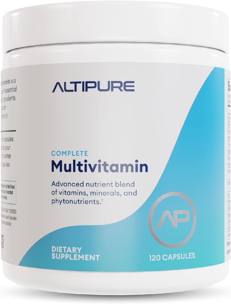 ALTIPURETM Komplett Multivitamin, Gluten-Free, Dairy-Free, Heart, Bone, Eye and Brain Health, Immune Function, 120 kapslar