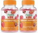 Livliga Probiotiska 2 miljarder CFU Barn + Immune Support Kids, Gummies Bundle - Great Tasting, Vitamin Supplement, Gluten Free, GMO Free, Chewable Gummy