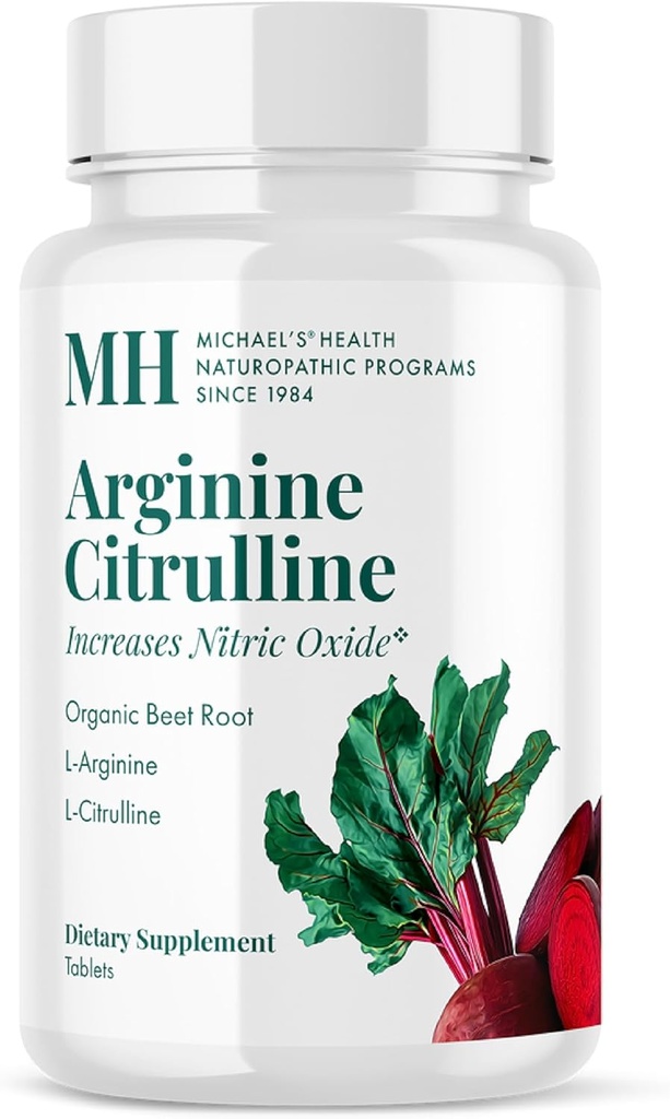MICHAEL'S Health Naturopathic Program Arginine Citrulline - 90 tabletter - Ökar kväveoxid - med Organic Beet Root - 30 portioner