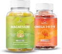 BeLive Magnesium GLycinate & Omega 3-6-7-9 Bundle för avkoppling, sömn, hjärna, hjärt- och immunsystemsupport