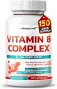 Vitamin B Complex - Hög styrka med Thiamin, Riboflavin, Niacin Vitamin B6, Folate, Vitamin B12 -Energy, Focus, Hair, Skin, Nails Support - 150 Count - Made & Tested i USA