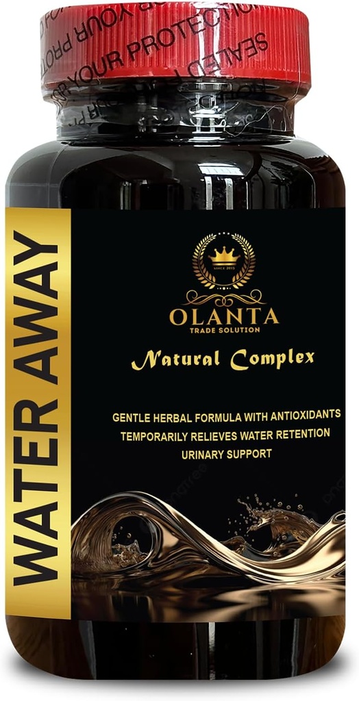 Water Away Supplement - Immunity Booster, Fast Acting Water Away Pills för kvinnor och män, Fluid Retention, Herbal Diuretic Pills - 1 flaska 60 kapslar