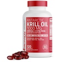 Bronson Antarctic Krill Oil 1000 mg med Omega-3s EPA, DHA, Astaxanthin och fosfolipider 120 Softgels
