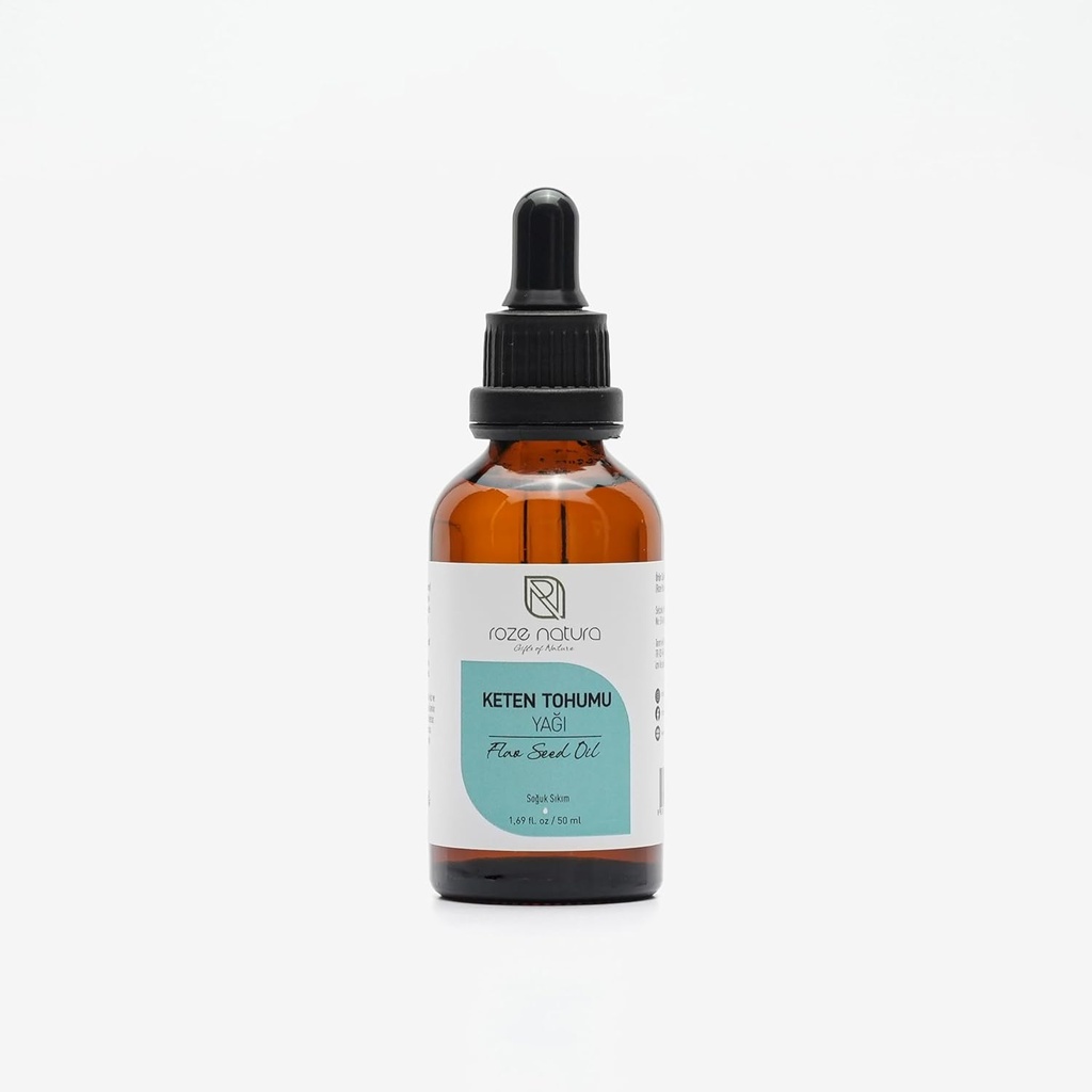 Cold Pressed Food Grade Flaxseed Oil, 1,69 oz (50ml)| Inga färgämnen eller alkohol |% 100 Pure | Non-GMO, Inga tillsatser, Amber