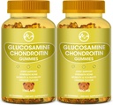 Glukosamin Chondroitin Gummies med MSM - 1500mg extra styrka för gemensamt stöd, immunstöd - för vuxna, män och kvinnor, 60 greve, förpackningar med 2