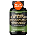Gade Nutrition Magnesium Komplex 10 i 1 - Glycinate, Citrate, Malate, Oxide, Taurate, Aspartate, Gluconate Ascorbate Lactate Carbonate Zink Copper Manganese & Vitaminer (90 greve 1)