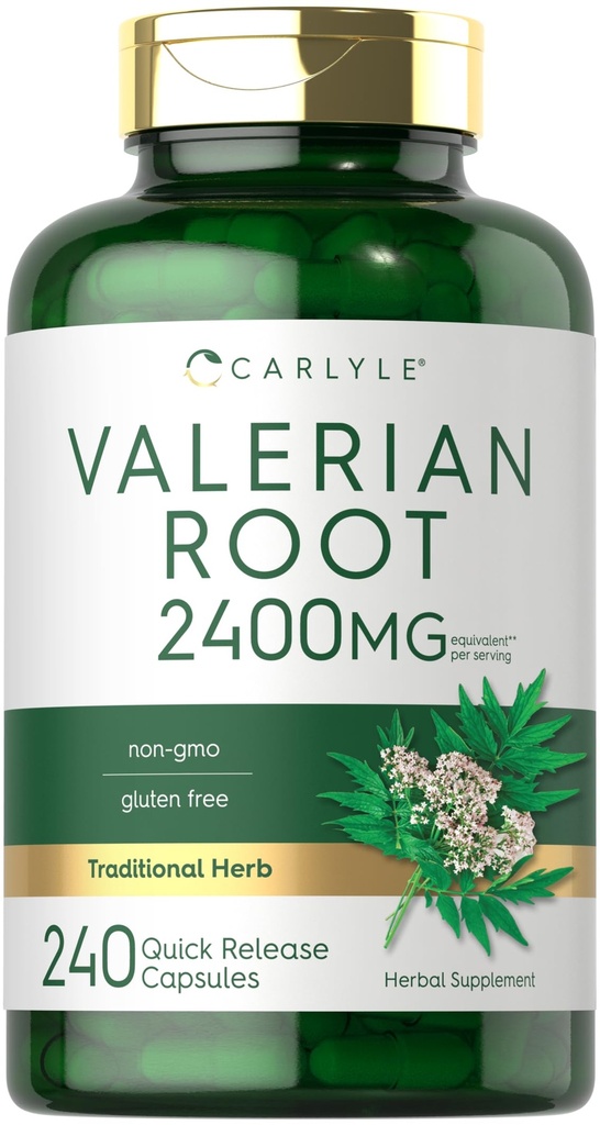 Carlyle Valerian Root Capsules 2400mg | 240 greve | Herb Extract Supplement | Non-GMO, Gluten Free