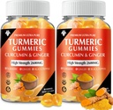 Gummies med Ginger & Black Pepper Vegan Pectin Formel för Immune Boost, Healthy Skin & Joint Support Chewable Supplement för vuxna och tonåringar (2-Pack)