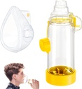 Handheld Inhaler Spacer for Infants, Children, and Adults - Anti-Static - Portable Design for Home, School, and Travel - Soft Silicone Mask - Nessi OTC Spacer - Easy to Clean (Yellow Adult)