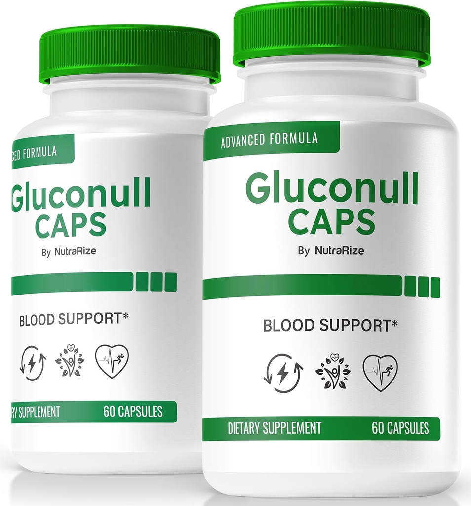 (2 Pack) Gluconull Caps, Officiella Gluco NullCaps Formel, Rent stöd för stabila nivåer och bränsleenergi för övergripande hälsa, all-naturliga ingredienser, Gluco Null Glyco Optimizer (120 kapslar)