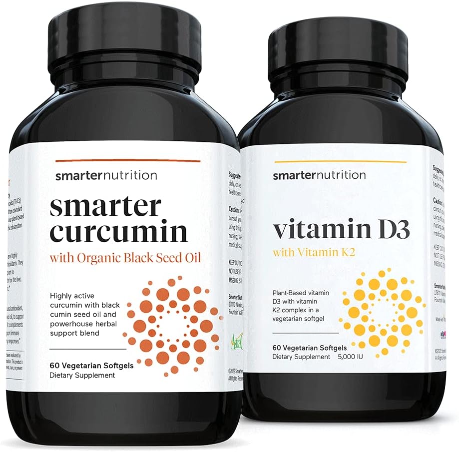 SMARTERNUTRITION Curcumin - Potens och Absorption + Plant-Based Vitamin D3 Immune Support med Vegan K2 Complex