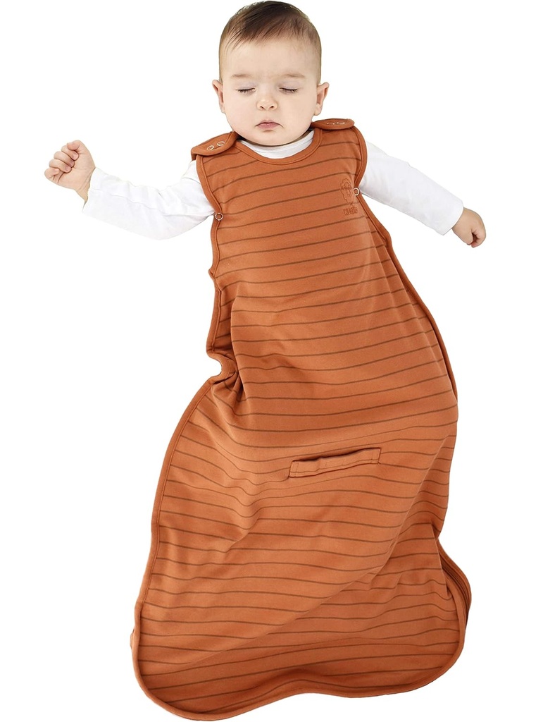 Woolino Merino Wool och Organic Cotton Ultimate Sleep Sack - 4 Säsong - Two-Way Zipper Justerable Sleeping Bag - Universal Size Sleep Sack för Baby (2-24 månader) - Rust