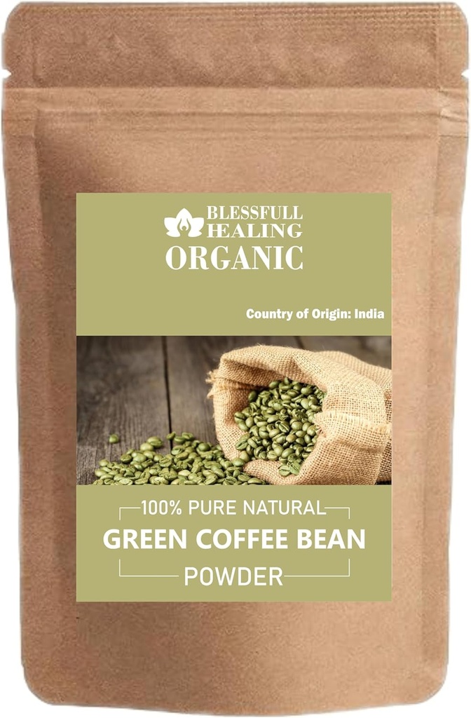 Organisk grön kaffebönpulver 100% ren naturlig 300 gram / 10,58 oz