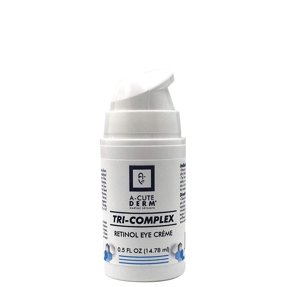 A-Cute Derm Tri-Complex Retinol Eye Crème - Hydrating Eye Cream med Retinol, Vitamin C & E - Hjälper Smidig Utseende av Fina Lines - 0,5 oz