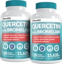 28-i-1 Quercetin med Bromelain Supplement - Quercetin 500mg Capsules for Daily Immune Defense Support - Quercetin med vitamin C och Zink för vuxna berikade med vitamin D (120 ct, Pack 2)