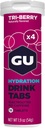 GU Energy Hydration Electrolyte Drink tabletter, förbättrad uthållighet sportdryck för körning, cykel, Triathlon, 4-räkna (48 portioner), Tri-Berry