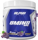 Alpha levererar Amino NRG + BCAA Amino Energy Recovery Powder - Hydration Blend med Electrolytes - Fokus Blend för optimal prestationsstöd hos män och kvinnor (30 portioner, Juicy Grape)