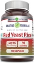 Fantastiska Formler Red Yeast Rice 1200mg Per Serving Capsules Supplement | Non-GMO | Gluten Free | Made in USA (180 Count)