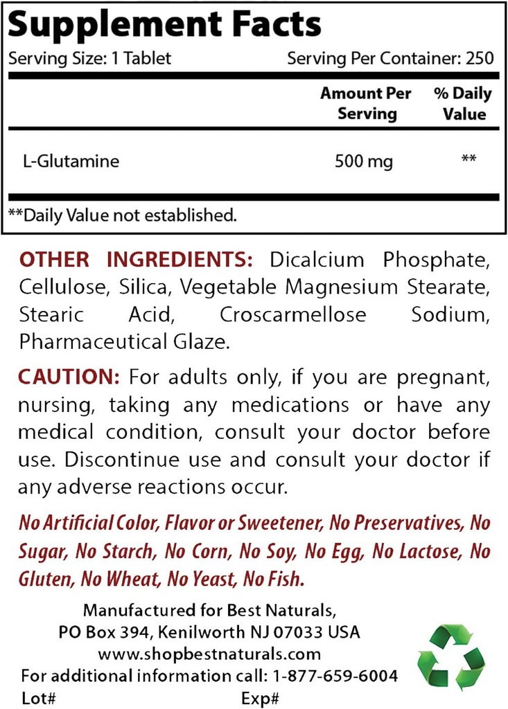 Bästa naturliga L-Glutamin 500 mg och L-Citrulline 1500 mg