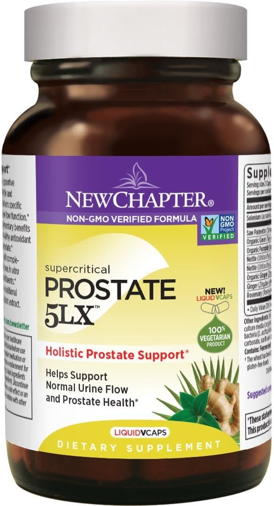 Nya kapitel Prostate 5LX Supplement med Saw Palmetto Plus Selenium Vegetarian Capsule, 180 Count