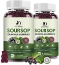 Organisk Soursop Graviola Gummies, Soursop Extract med Elderberry Rich i Multivitamin för naturlig antioxidant, Cell Support & Regeneration, Immune Boost and Skin, Vegan-60 Day Supply