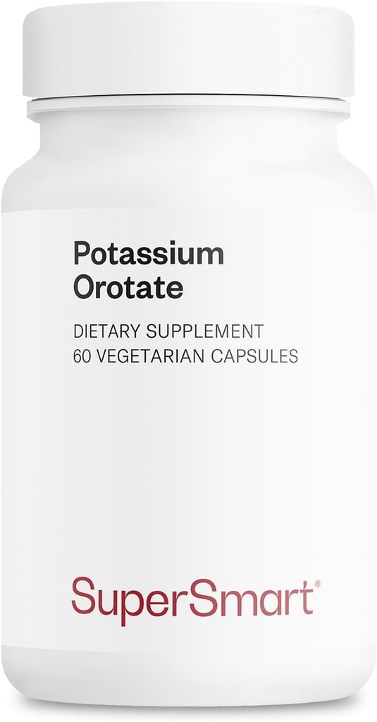 SuperSmart Potassium Orotate Supplement 450mg per dag (Förbättrad absorption) - Kalium med orotisk syra | Non-GMO & Gluten Free - 60 Vegetariska kapslar