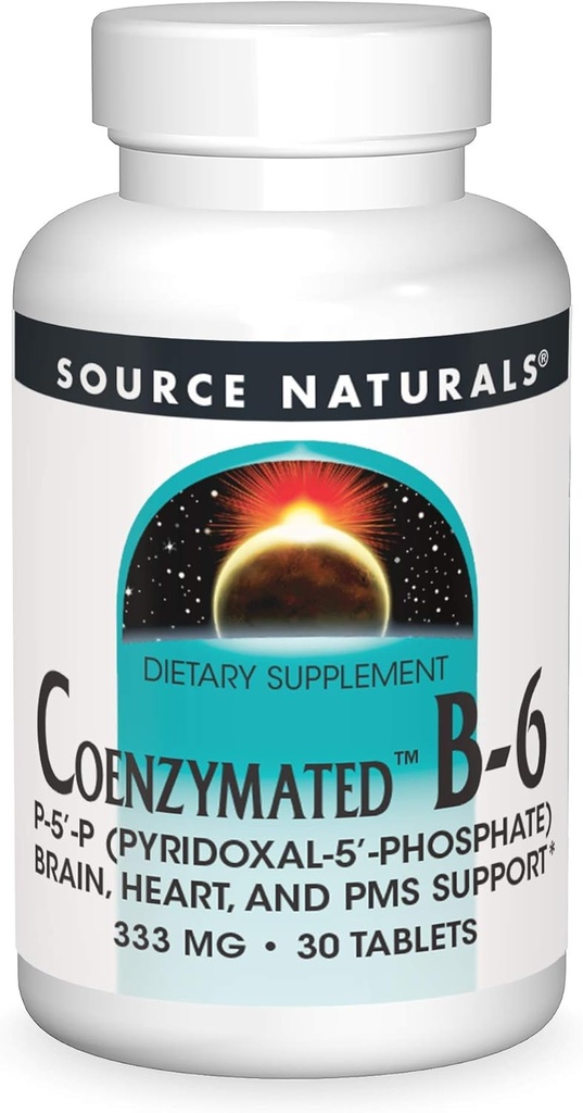 Källa Naturals Coenzymated B-6, främjar ett hälsosamt nervsystem *, 333 mg - 30 tabletter
