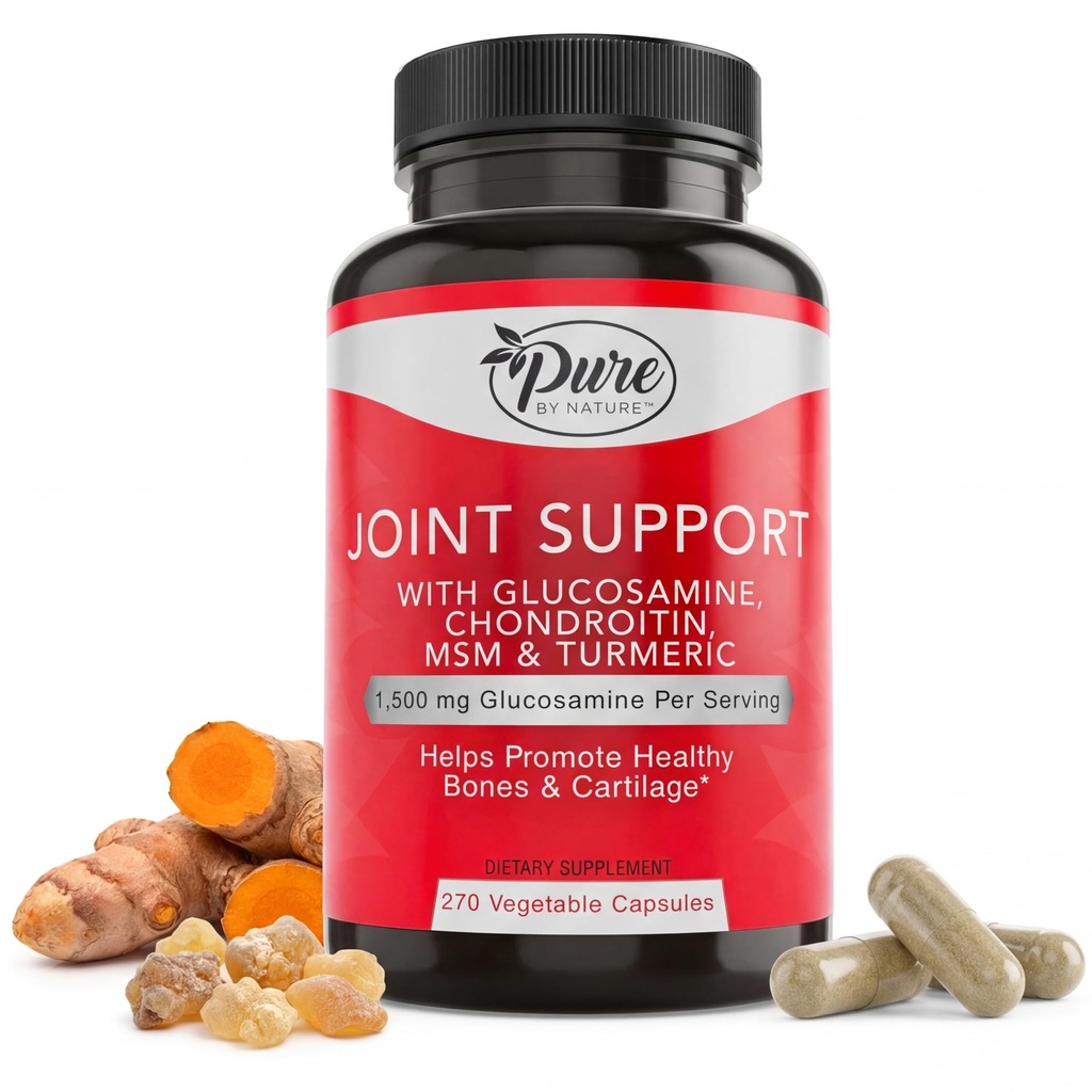Ren av naturen Gemensamt stöd, Glukosamin med Chondroitin Turmeric MSM Boswellia Supplement, 270 kapslar