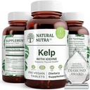 Natural Nutra Kelp Iodine Thyroid Support Supplement, Stärker Immune System, och reglerar Metabolism, Vegan Sea Kelp, Non GMO, Atlantic Sourced Seaweed Extract, 225 mcg, 250 tabletter (Pack av 2)