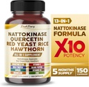 Nattokinase 5000FU Quercetin Red Yeast Rice Hawthorn - Total Wellness Support - Tillverkad i USA